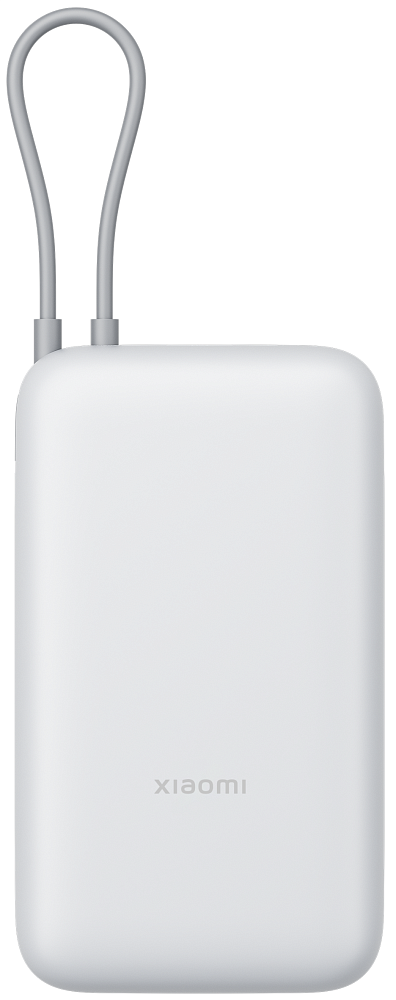 Портативный аккумулятор Xiaomi Power Bank 20000mAh (встроенный кабель) светло-серый BHR9738GL